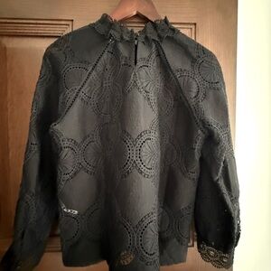 Sezane Black Bianca Blouse